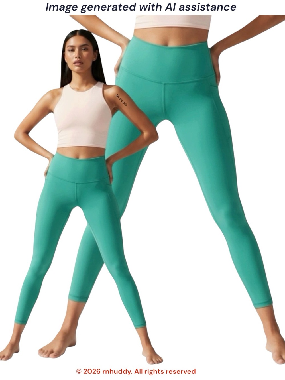 Lululemon size 6 green Align 25” HR side pockets leggings